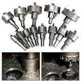Rocaris 13Pcs 16mm-53mm Stainless Steel Carbide Tip TCT Metal Drill Bit Hole Saw Set