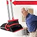 UDAODFA Premium Broom and Dustpan Set with Long Handle, Self-Cleaning Broom Bristles Ideal for Kitchen, Home and Lobby Broom and Dustpan Combo (Orange)