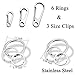 IVIA Dog Tag Clips/Multiple Size 304 Stainless Steel Quick Clip with Rings/Easy Change Pet ID Tag Holder for Small/Medium/Large Dog Cat Collars and Harnesses.(3 Pack)