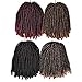 Spring Twist Braiding Hair(180strands/pieces fold), Fluffy Twist Hair, Nubian Twist Hair, Bomb Twist Hair Passion Twist Hair Ombre Colors Hair Extension, 8 Inch Spring Twist Hair 3 Packs (#T1B/Bug)
