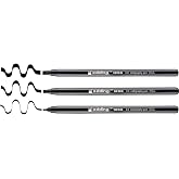 edding 1255 Calligraphy Pen - Black - 3 pens - Calligraphy Nib 2-5 mm - Fibre pens for Paper, Wood, Terracotta, Canvas - Hand Lettering, Bullet journals, Thank You Cards, Calligraphy Books