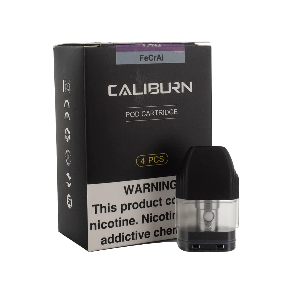 Uwell Caliburn Replacement Pods 1.4 Ohm (Pack of 4) 2ml Capacity, Top Fill Design, Long-Lasting Performance Refillable WIth Caliburn KOKO Kit and Caliburn Kit No Nicotine No Liquid