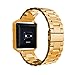 Oitom Metal Bands Compatible with Fitbit Blaze Large,Frame Housing+Stainless Steel Bracelet Replacement Accessory Strap Watch Band for Smart Fitness Watch (Gold)
