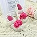 DZT1968® Baby Girl Knit Soft Sole Shoes Prewalker Socks Sneakers with Flower (12~18 Months)