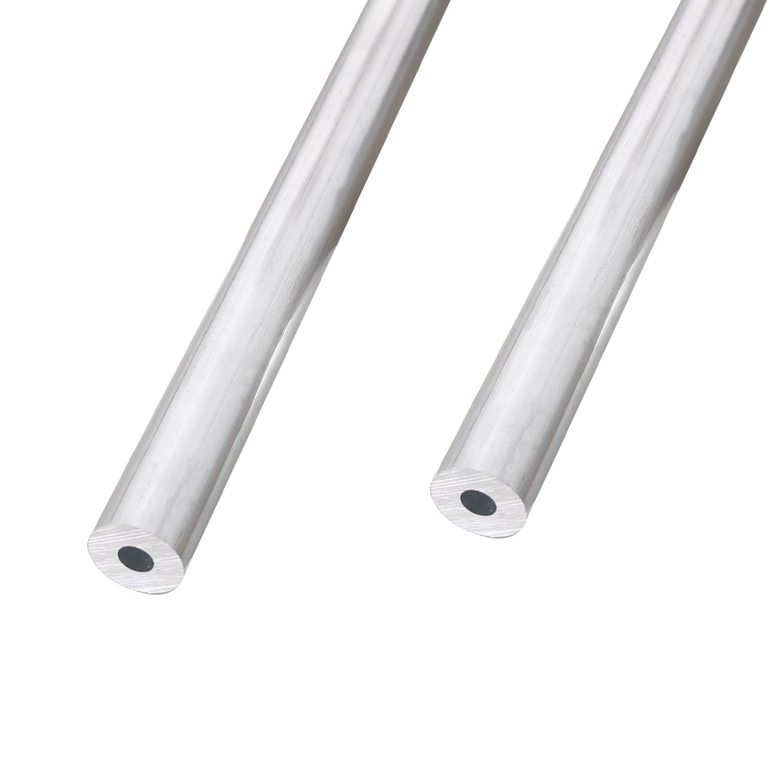 Aopin Round Aluminum Tube 7mm/0.28" ID x 18mm/0.71" OD x 300mm/11.8" Length, Seamless Aluminum Straight Tube 2 PCS