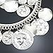 RechicGu Silver 1Pair Vintage Tribal Rare Coins Big Hoop Banjara Kuchi Belly Dance Chain Boho Gypsy Dangle Earrings,3.9