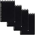 Kokuyo. Softring Memo Business A7, 5mm Grid, 70 Sheets Black (メ-SV477S5-D) - 4 Pack