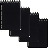 Kokuyo. Softring Memo Business A7, 5mm Grid, 70 Sheets Black (メ-SV477S5-D) - 4 Pack
