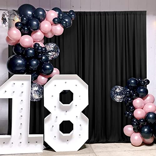 AK TRADING CO. 10 feet x 10 feet IFR Polyester Backdrop Drapes Curtains Panels with Rod Pockets - Wedding Ceremony Party Home Window Decorations - Black