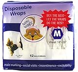 Wiki Wags Brand 12 Medium Male Dog Wraps (Waist: 18