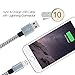 Frieso 2pcs 6ft 1pcs 10ft Nylon Braided 8pin to USB Charge and Sync Cable for iPhone 7/7 plus/SE/6/6s/6 plus/6s plus,5c/5s/5,iPad Air/Mini,iPod Nano/Touch(Gray and White).