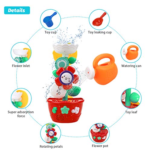 Bath Toys for Toddlers Babies Kids 1 2 3 Year Old Boys Girls Bathtub Toys Bath Wall Toy Fill Flow and Spin Waterfall Station with Strong Suction Cups Bath Toys Non Toxic Bath Toy