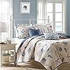 Madison Park Bayside Coverlet Set Blue Twin/Twin XL Coastal Print - Includes 1 Coverlet, 3 Decorative Pillows, 2 Shams