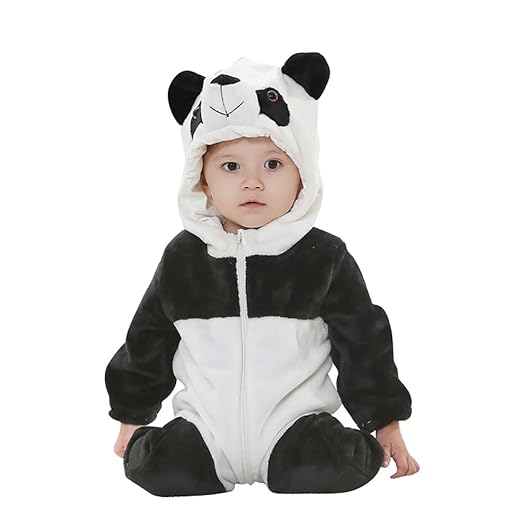 MissFox Unisex Bambino Kigurumi Pigiama Anime Cosplay Halloween Costume Attrezzatura con Cappuccio - Panda, Taglia 100