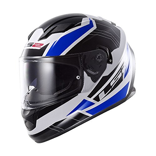 LS2 Stream Omega Full Face Motorcycle Helmet With Sunshield (Blue, Medium)