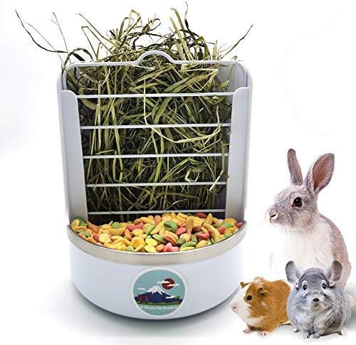 Gifty 牧草フィーター 2in1 うさぎ 牧草入れ 扇形 牧草とフード コーナー 食器 小動物 モルモット チンチラ チモシー ボウル 大容量