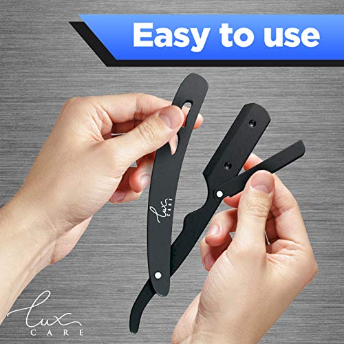 Professional Classic Straight Edge Razor - Professional Barber Razor with Level H and Grip - High Speed, Stainless Steel Straight Razor for Men Manual Shaver with 100 Derby blades - Professional Shave