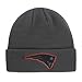 OTS NFL New England Patriots Men's Raised Cuff Knit Cap, Charcoal, One Size