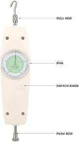 SEAFRONT 500N Analog Force Gauge Push Pull Meter Mechanical Pointer Tester view 7