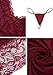 RSLOVE Women Lace Modal Soft Sleepwear Chemises Nightgowns Sleeveless Full Slip Lace Lounge Dress (XL, Wine Red)