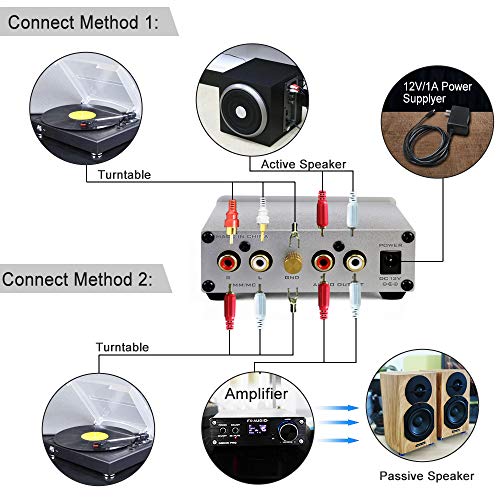 FX AUDIO MM/MC Phono Preamp Turntable Preamplifier RIAA Amplified Line