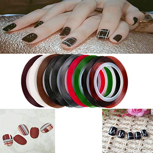 Nail Art Set Professional DIY Nail Art Supplies with 10pcs Nail Painting Brush, 5pcs Wood Dotting Pen,10pcs Multicolored Nail Striping Tape etc,Nail Art Tools Manicure Kits Various (color-1)