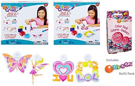 Orbeez Crush N' Design Butterflies/Fairies and Hearts/Happiness Playsets PLUS Refill Pack