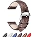 SONGDU Quick Release Leather Watch Band, Full Grain Genuine Leather Replacement Watch Strap with Stainless Metal Buckle Clasp 16mm, 18mm, 20mm, 22mm, 24mm (20mm, Brown)