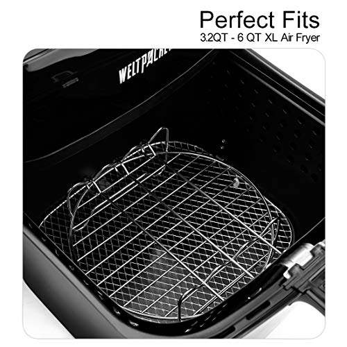 Air Fryer Accessories, Deep Fryer Accessories Fit all 3.2QT-6QT Air Fryer, Set of 7 Pcs Including Cake Barrel, Multipurpose Grille Rack, Silicone Mat, Paper Liners, Silicone Brush …