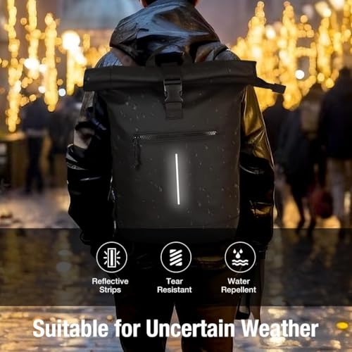 Lekeinchi Waterproof Backpack for Women and Men, Large Backpack with Compartment for 17 Inch Laptop, Elegant Travel Backpack for Travel, Work, College – Black
