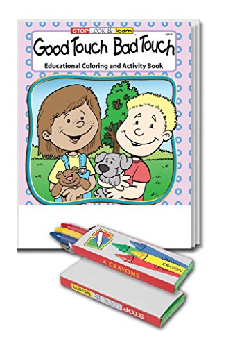 Good Touch Bad Touch Kid's Coloring Book and Crayon Set in Bulk (25-pack)