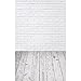 Showyou 3x5ft Silk Photography Backdrop White Brick Wall Wood Floor Background Studio Props