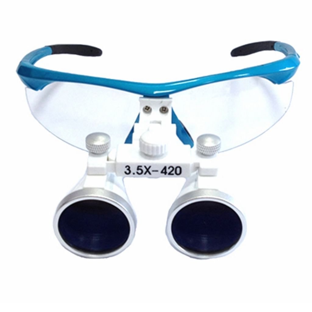 Zgood 3.5X 420mm Dental Surgical Medical Binocular Magnifier Loupes Optical Glasses (Blue)