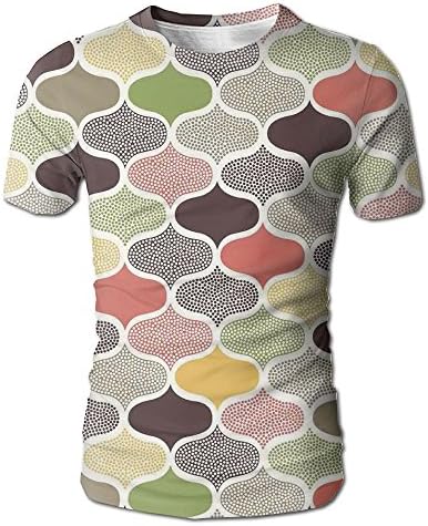 Edgar John Seamless Oriental Geometric Morrocan Doodle Pattern With Dots and Blank Colors Art Men's Short Sleeve Tshirt L