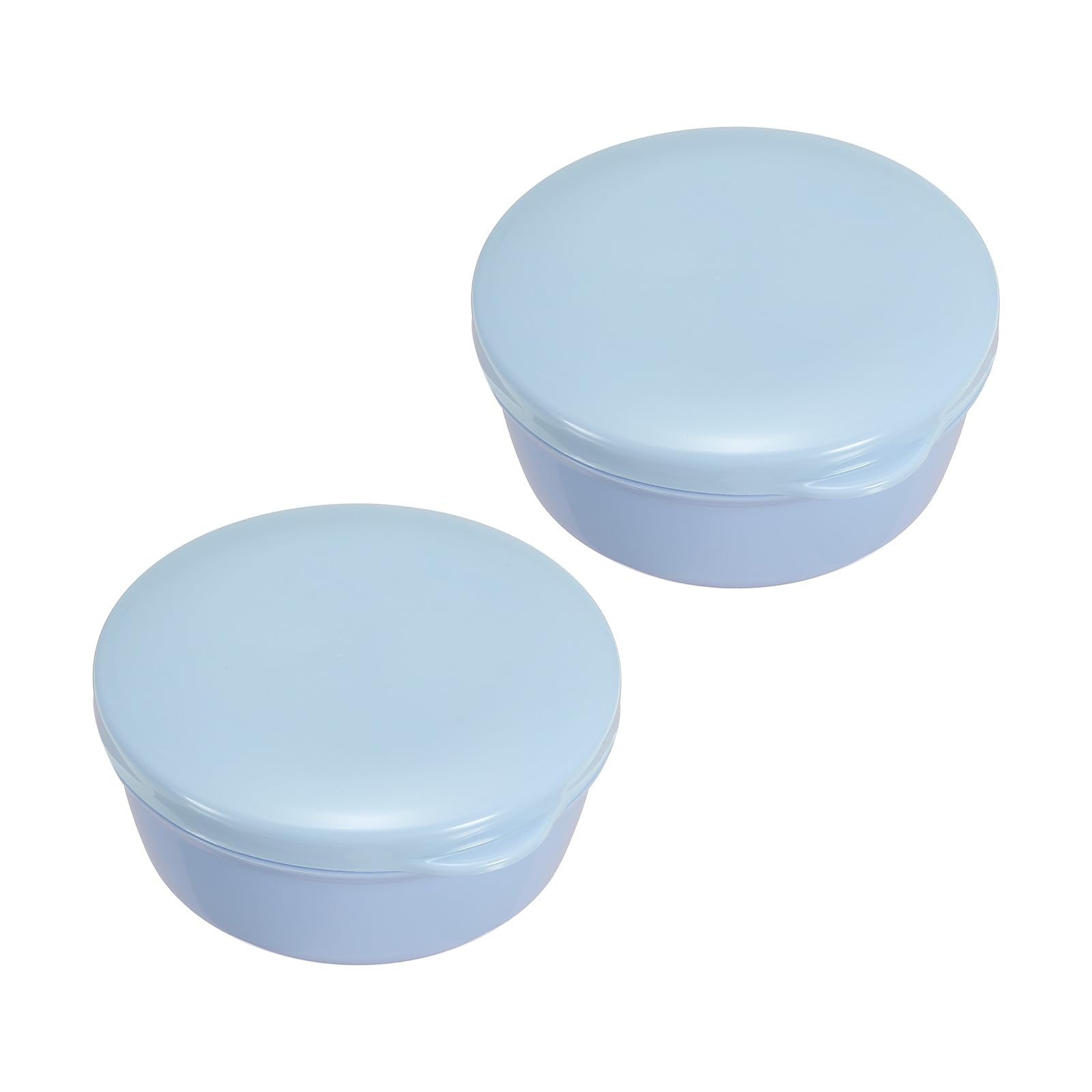 PATIKIL Travel Soap Container, 2 Pack Round Soap Holder Portable Soap Case Box with Leakproof Lid for Traveling, Bathroom, Gym Shower, Blue