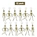 Kicko 6 Inch Skeleton Keychain - 12-Pack Mini Backpack Hook - Keyring for Bag and Belt Loop Accessory, Halloween Decor, Arts and Crafts, Educational Tool, Party Favors