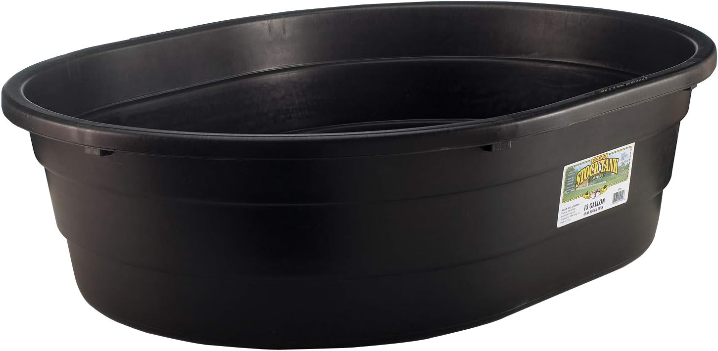 Amazon Com Little Giant Poly Oval Stock Tank Black Heavy Duty Feeding Watering Trough For Livestock 15 Gallon Item No St15 Garden Outdoor