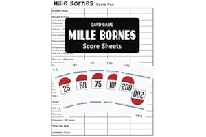 Mile Bornes Score Sheets Card Game: Mille Bornes Board Game Score Pads - 100 Pages - Large 8.5 x 11 inches