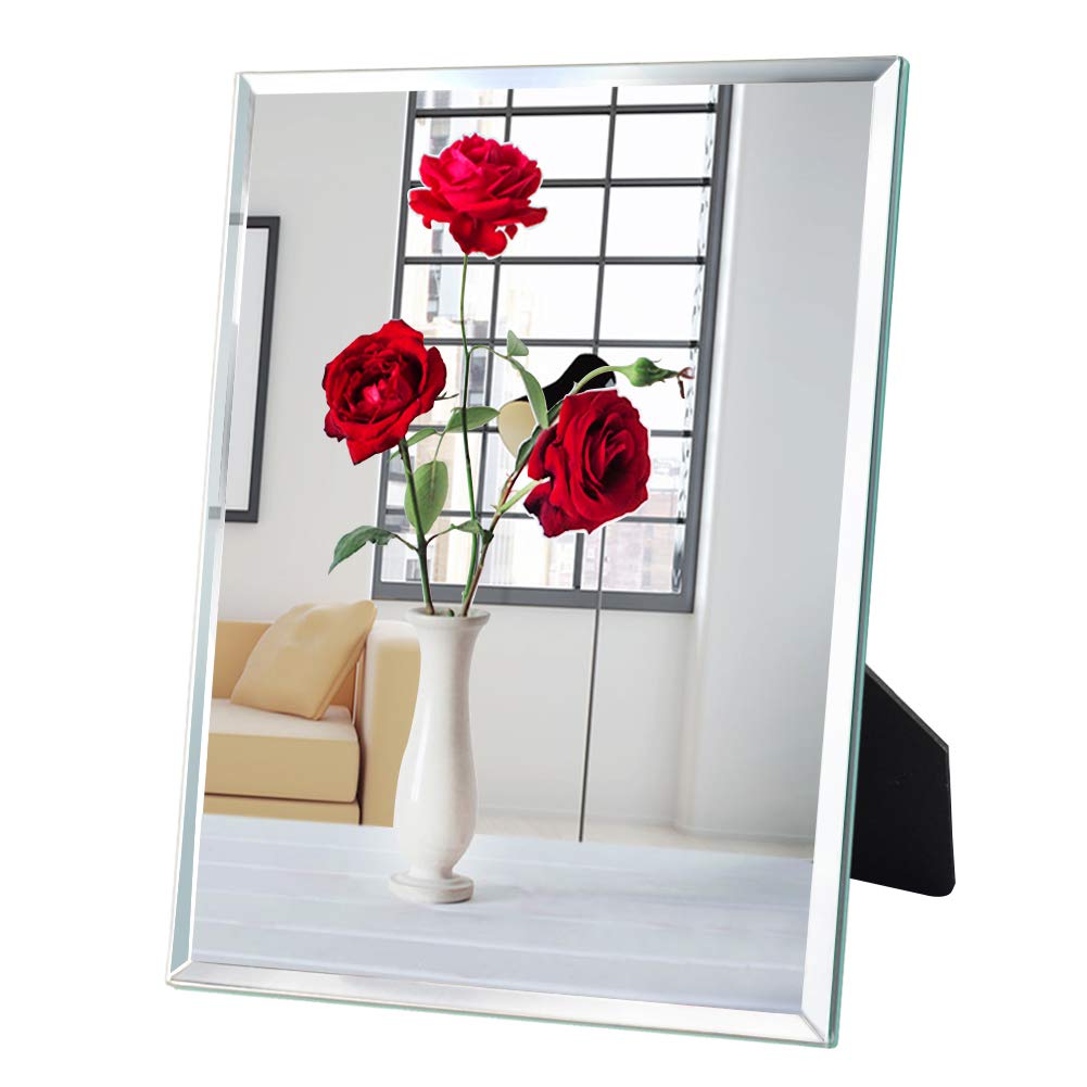 PETAFLOP Makeup Mirror Frameless Desk Mirror 0.25 inches Beveled Mirrors for Wall