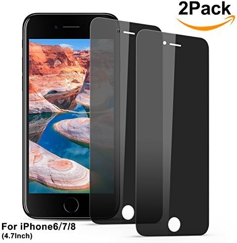 Bestfy 2 PACK iPhone 7/ 8 Privacy-Protective Screen Protector, Anti-Spy Anti-Glare Tempered Glass Screen Protector for iPhone 7/ 8 [Anti-Scratch] [Easy Install] (Black)
