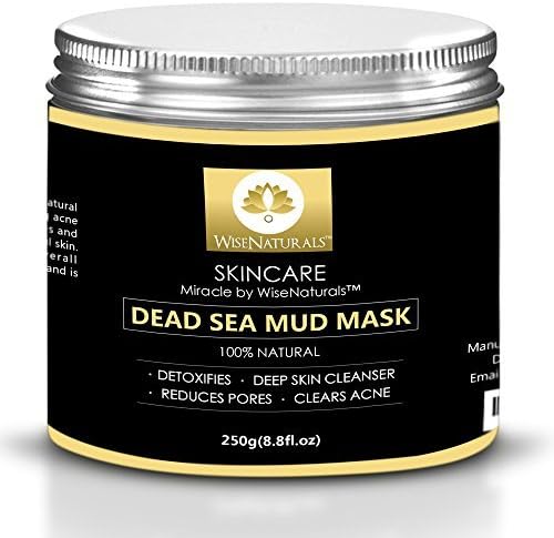 WiseNaturals Dead Sea Mud Mask - 100% Natural Organic Mud For Face &amp; Body - Anti-Aging Effect - Heals Acne &amp; Eliminates Blackheads - Deep Skin Cleanser - Melts Cellulite - Spa Quality At Your Place