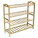 ALLMILL 100% Natural Bamboo 4-Tier Shoe Rack Entryway Shoe Shelf Storage Organizer (4-Tier)