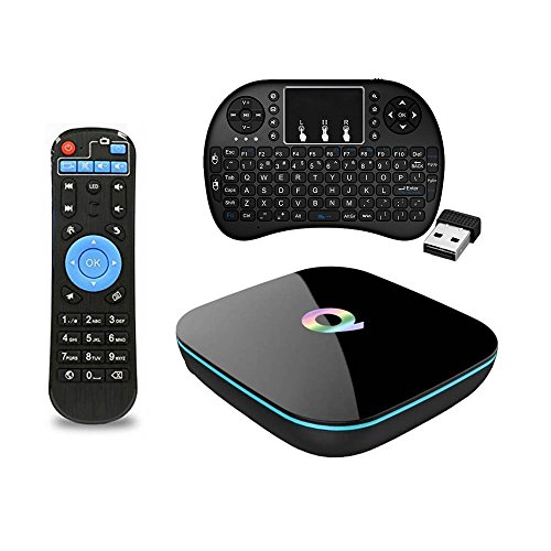 LightSame Smart TV BOX 2GB/16GB/4K Amlogic S905X Quad Core 1000M LAN 3D Bluetooth 4.0 2.4GHz 5.0GHz Dual Wifi Android TV Box with Mini Wireless Backlight Keyboard Touchpad