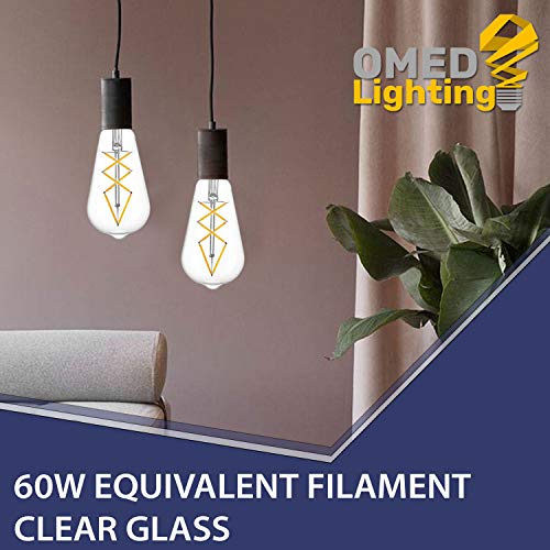 OMED Teardrop Edison LED Bulb 6 Watt 60W Equivalent Filament Clear