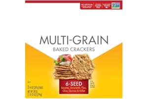 BFYSYO Multi-Grain Baked Crackers 6 Seed (Sesame, Amaranth, Flax, Chia, Quinoa & Millet) One Box Net WT. 2-14 Oz (397g)