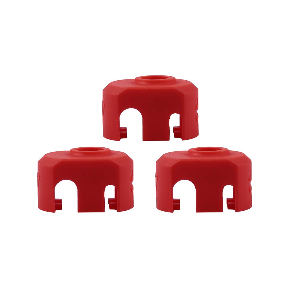 3-Pack Red Silicone Sock Silicone Covers for Dragonfly HOTEND BMS and BMO Heater Block (3X Red Silicone Cover)