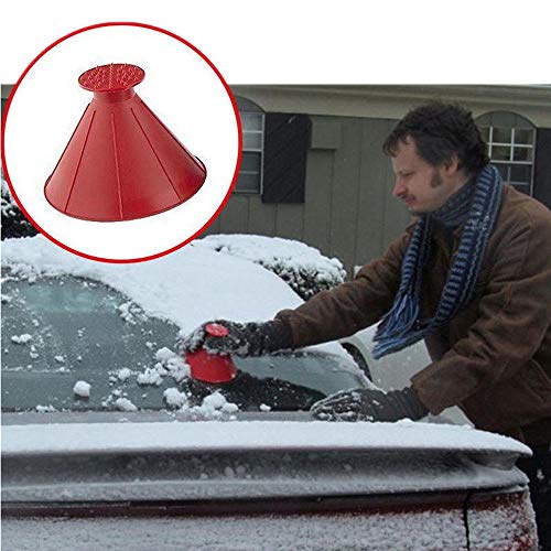 succeedtop Best Ice Scrapers Snow Removers Scrape A Round Magic Cone-Shaped Windshield Ice Scraper Snow Shovel Tool Funnel Snow Ice Scraper for Car Truck Windshield ice Scraper Snow Shovel Tool (Red) - Thumbnail 4