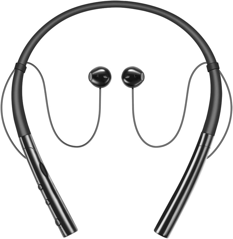 Bluetooth Headphones, HokoAcc Wireless Neckband Headset, IPX7 Sweatproof Sports Noise Cancelling Stereo Magnetic Earphones with Mic (10 Hrs Playtime,Call Vibrate Alert)