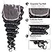 10inch Brazilian Deep Wave 4x4 Lace Closure Three Part Brazilian Virgin Remy Human Hair Unprocessed Natural Color Soft Silky Hair Products for Black Women