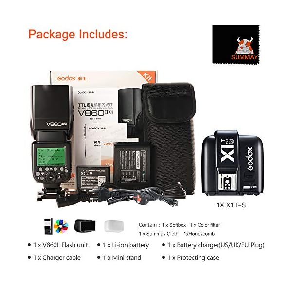 GODOX V860II-S HSS 1/8000S GN60 TTL Ving Kamera Blitz Speedlite mit X1T-S Trigger Auslöser für Sony DLSR A7 A7R A7S A7II… – Bild 8
